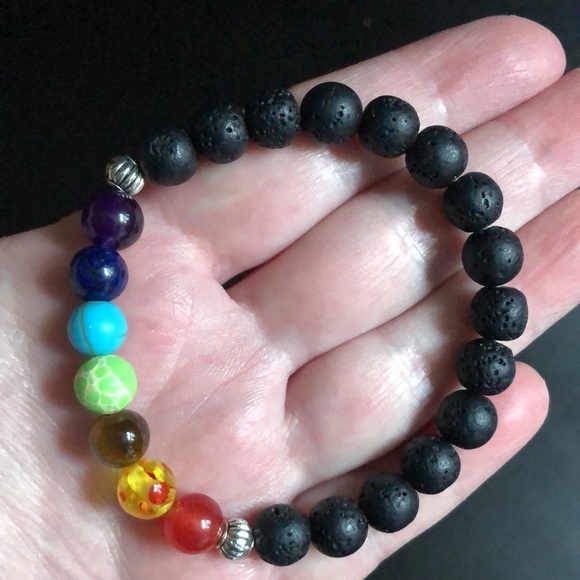 Chakra Healing Bracelet with Lava Stones - Picture 2 of 4